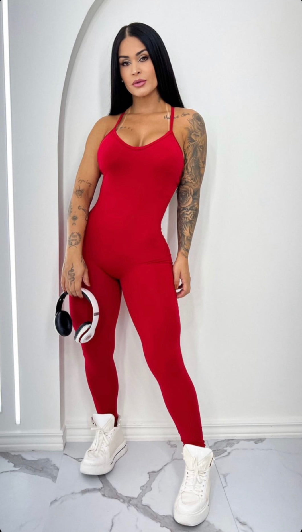 SEAMLESS RED JUMPSUIT