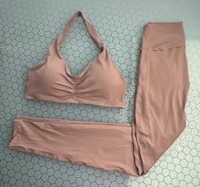 Load image into Gallery viewer, Mocha Top and  Leggings Set with Pockets
