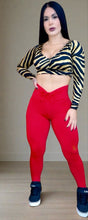 Load image into Gallery viewer, Zebra matching Set with Red Leggings (pockets)
