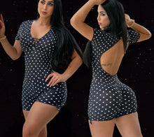 Load image into Gallery viewer, Black Polka Dots Short Jumpsuit
